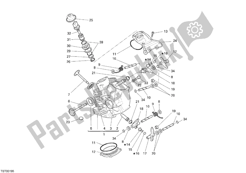 Tutte le parti per il Testata Orizzontale del Ducati Monster S2R 1000 USA 2007